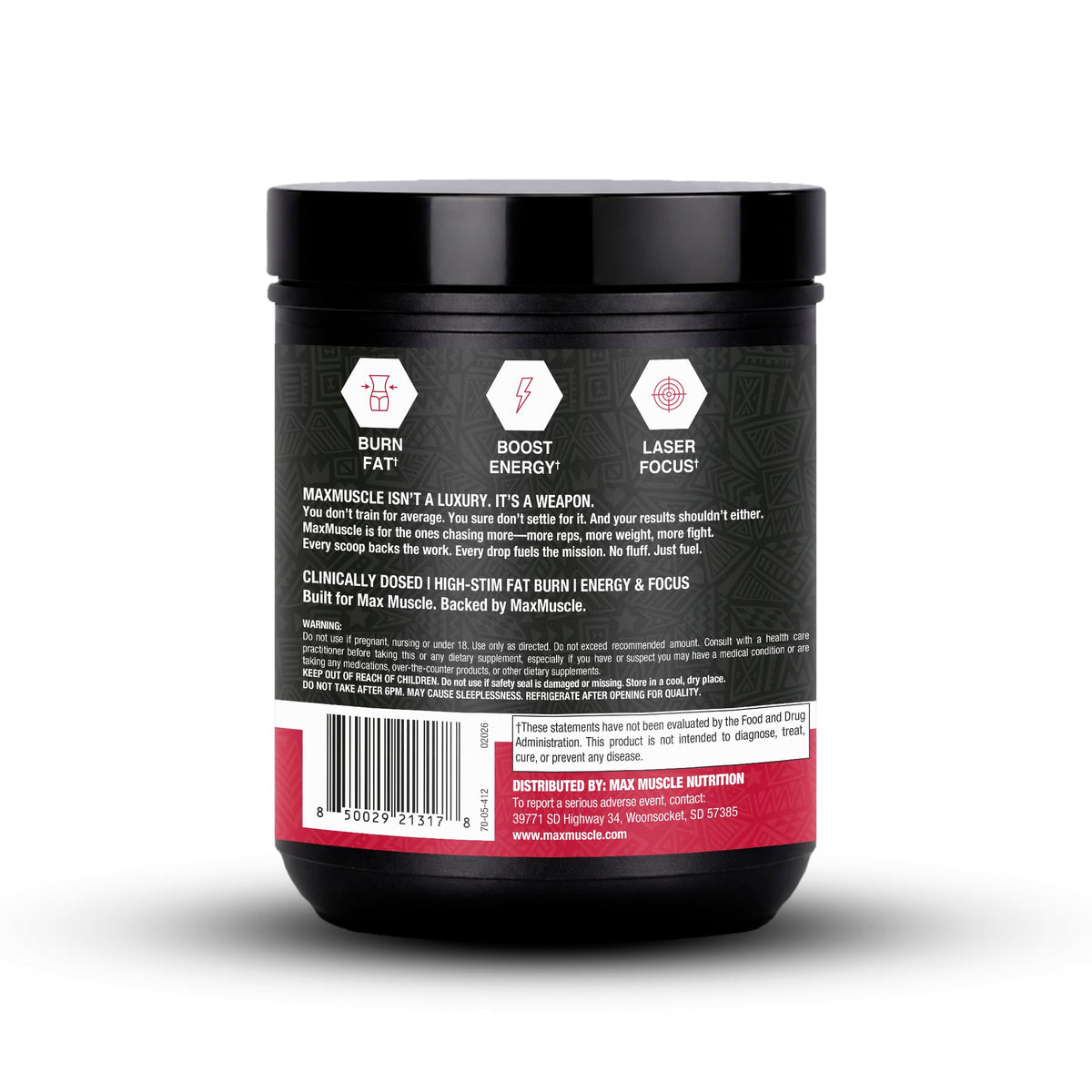 Max Muscle Emerge Wild Cherry Tart Thermogenic - 30 Scoops - image 4