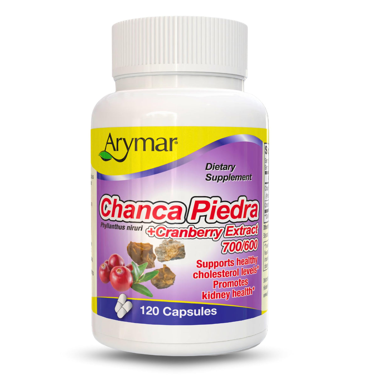 Arymar Chanca Piedra with Cranberry Herbal Support - 60 Capsules