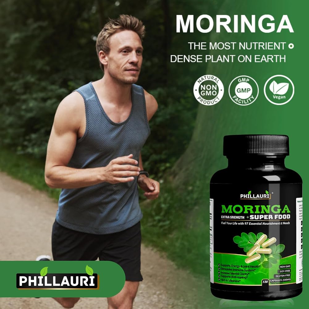 Phillauri Organic Moringa Powder Capsules - 240 Capsules - image 3