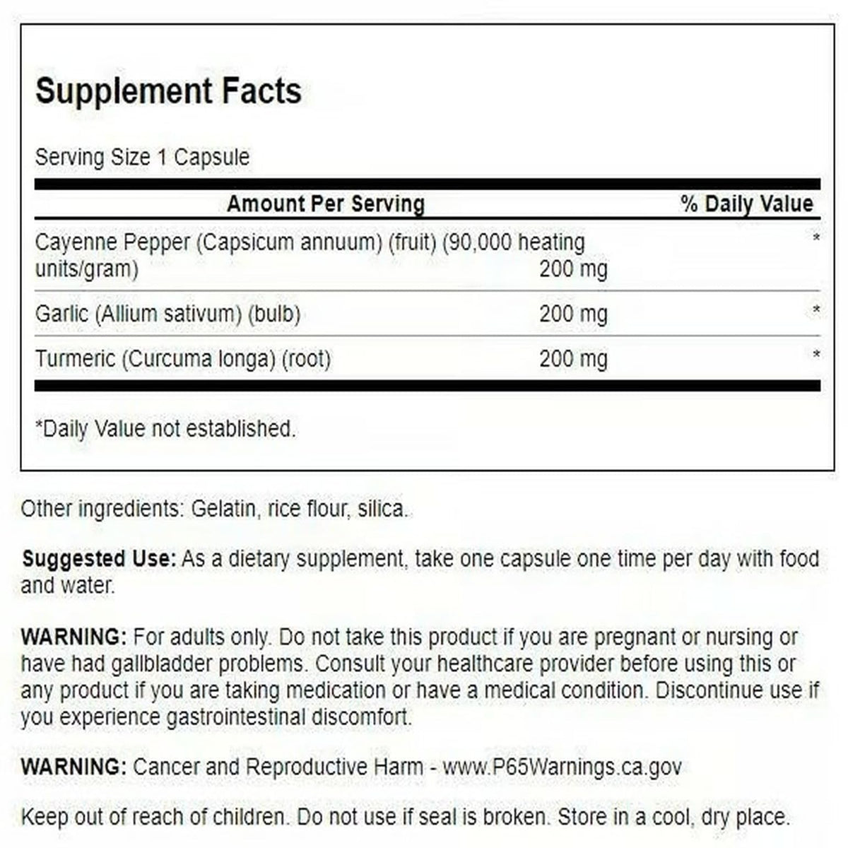 Swanson Full Spectrum Turmeric Garlic & Cayenne