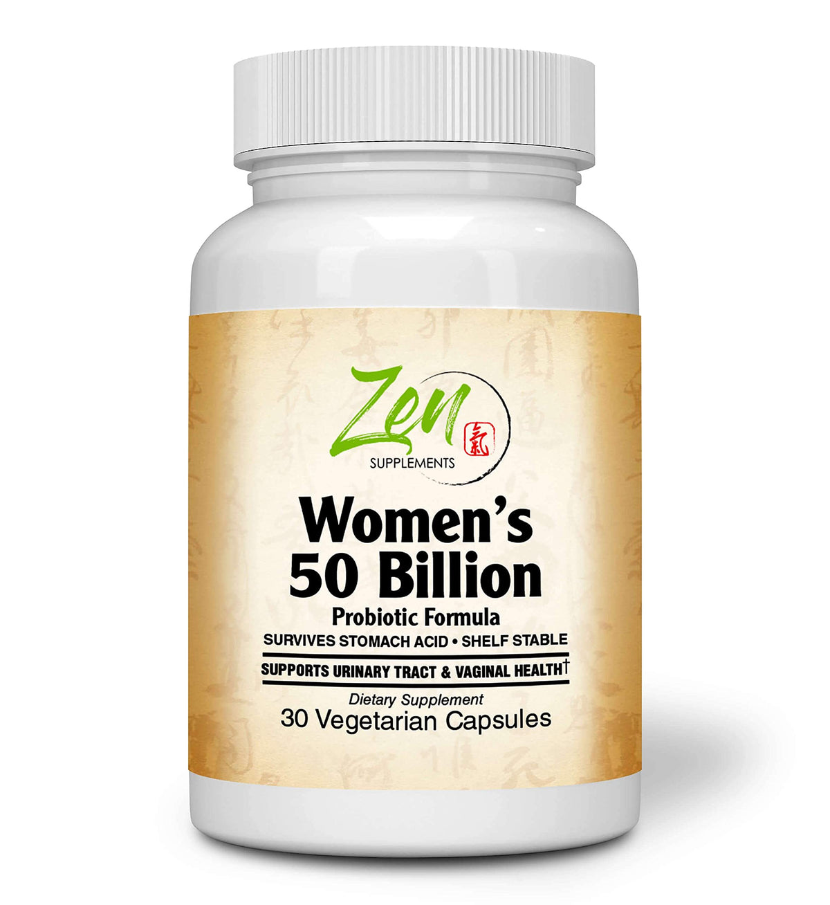Zen Supplements Women's 50 Billion Probiotic - 30 Vegetarian Capsules
