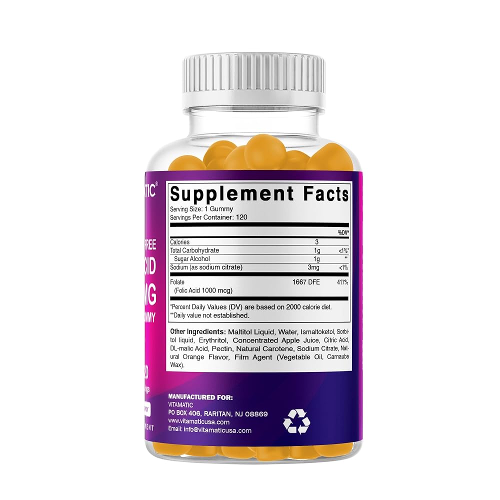 Vitamatic Folic Acid Gummies 1000 mcg (1 mg) - an Essential Prenatal - image 10