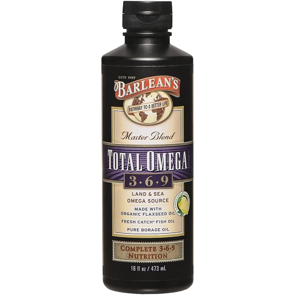Barlean's Total Omega 3 6 9 Fish Oil Liquid Supplement