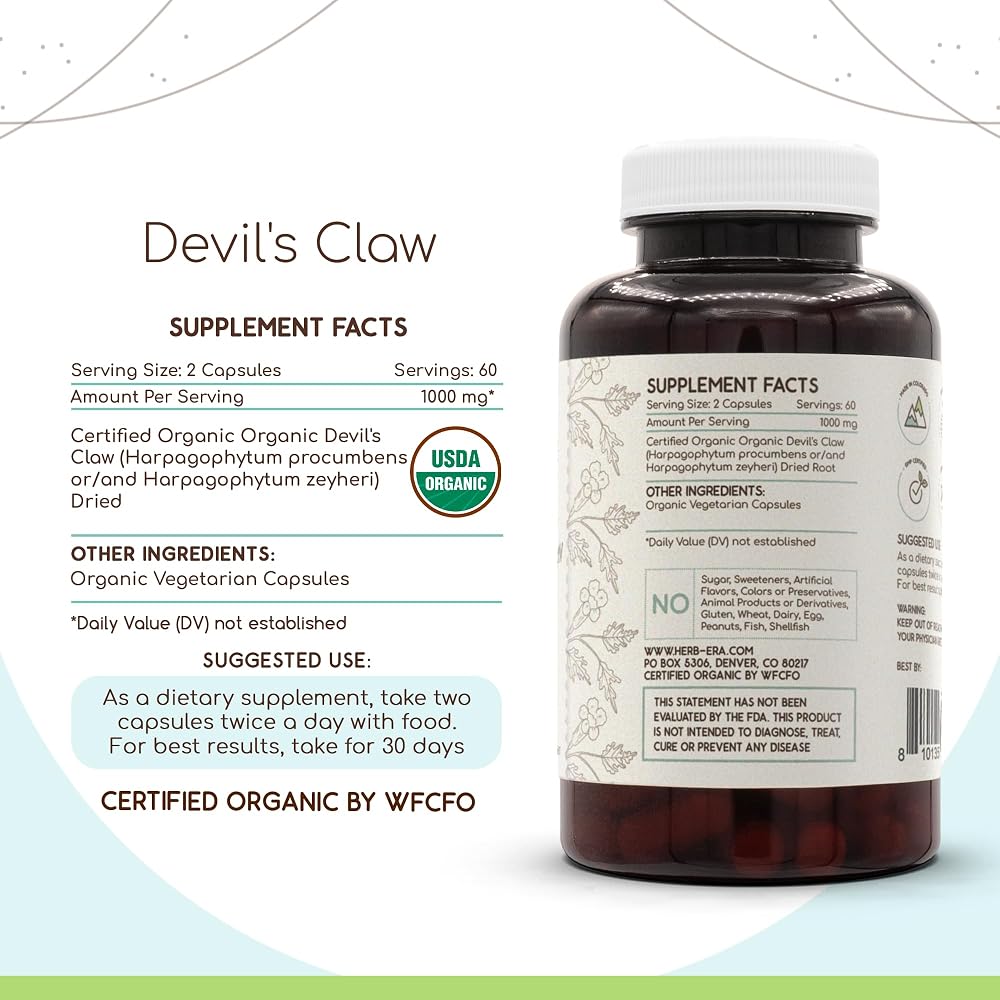 HerbEra Devil's Claw USDA Organic Capsules