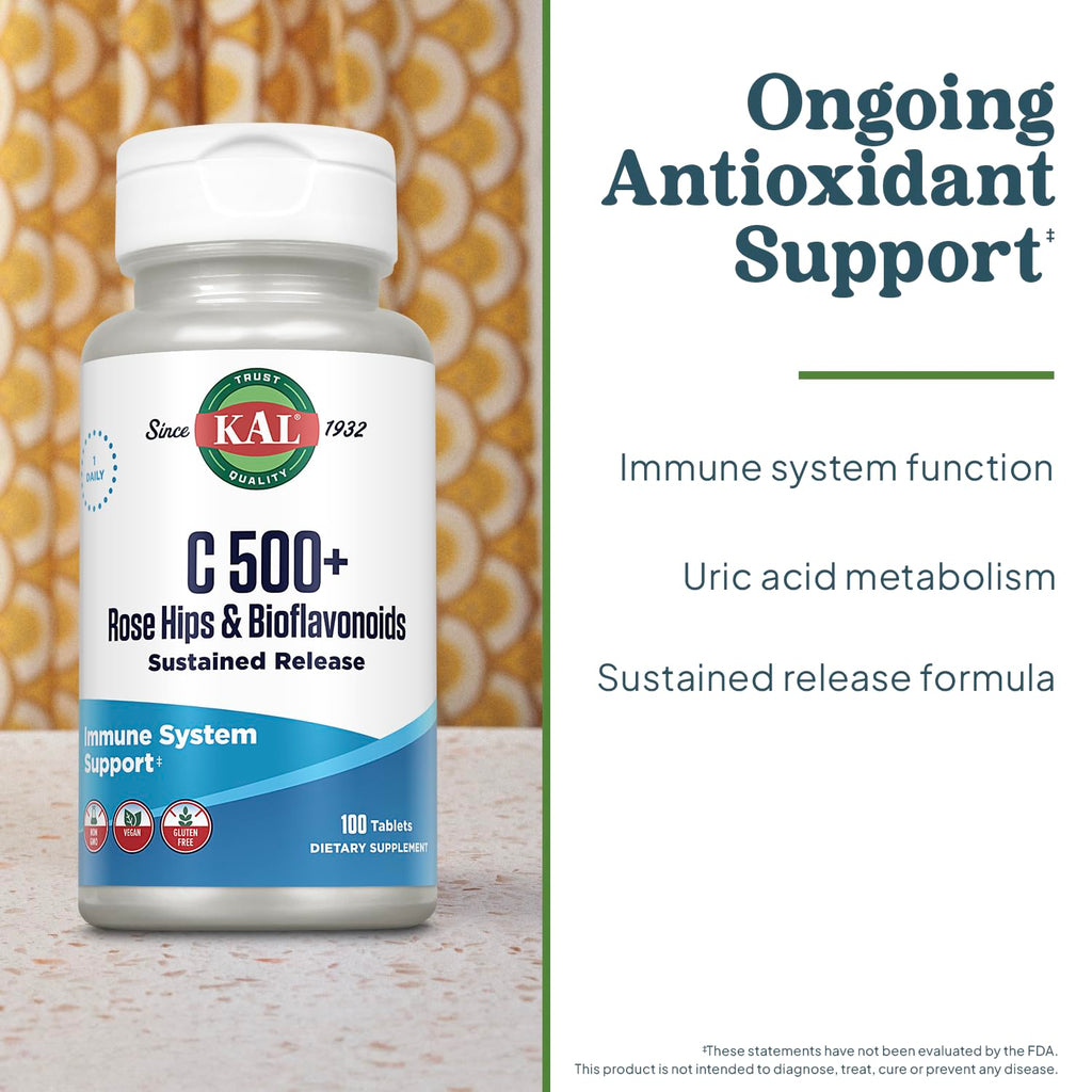 KAL Vitamin C 500+ Sustained Release Tablets - 100 Count - image 3