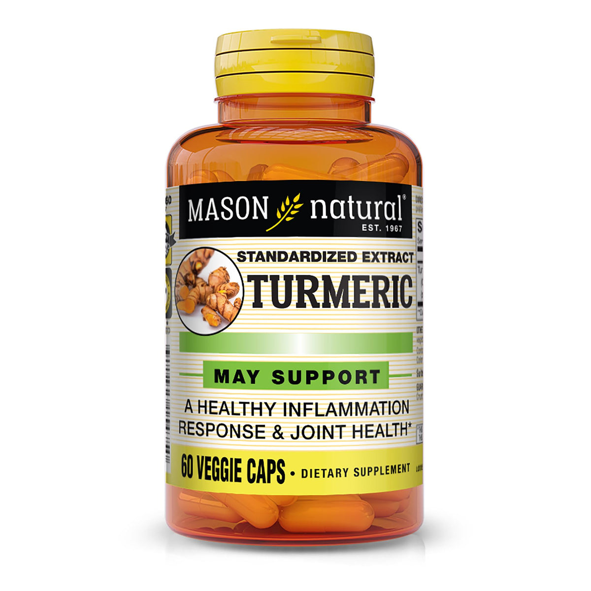 MASON NATURAL Turmeric 500 mg Joint Support - 60 Vegetarian Capsules