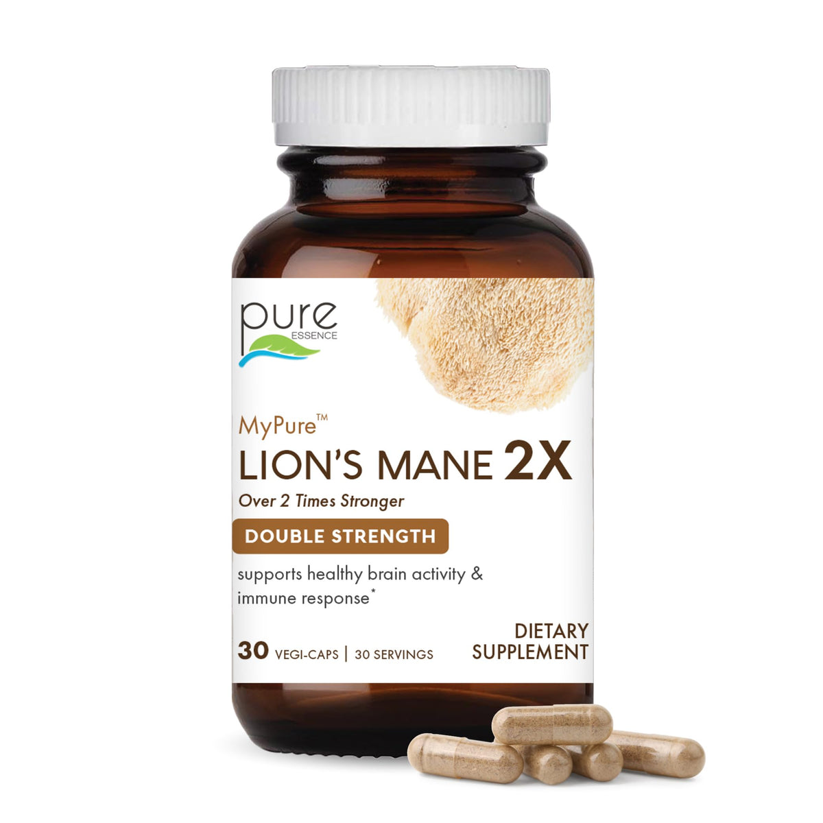 PURE ESSENCE LABS MyPure Lions Mane Organic Mushroom Supplement