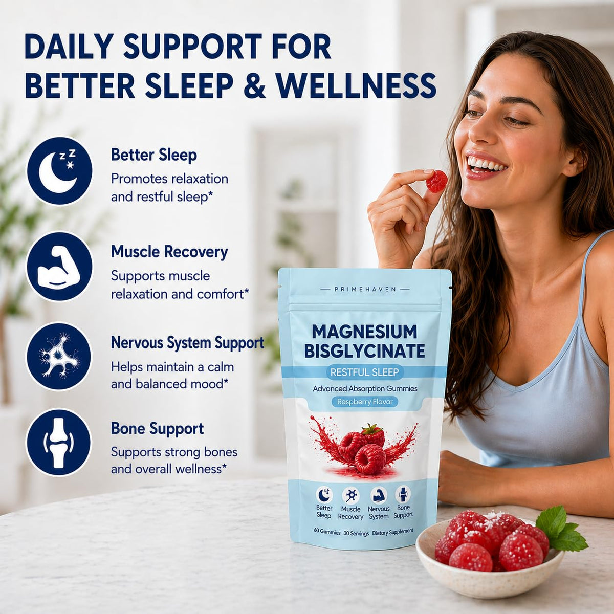 ZRRTXV Magnesium Bisglycinate Gummies - 60 Gummies - image 2