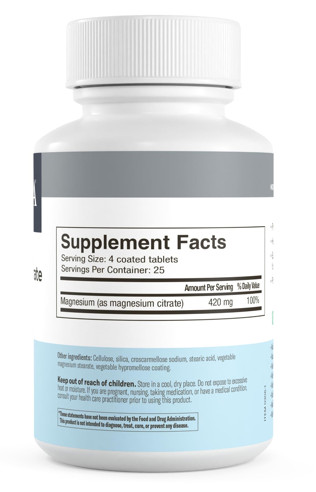 FREEDA Magnesium Citrate 400mg Tablets for Muscle Support - 100 Count - image 5