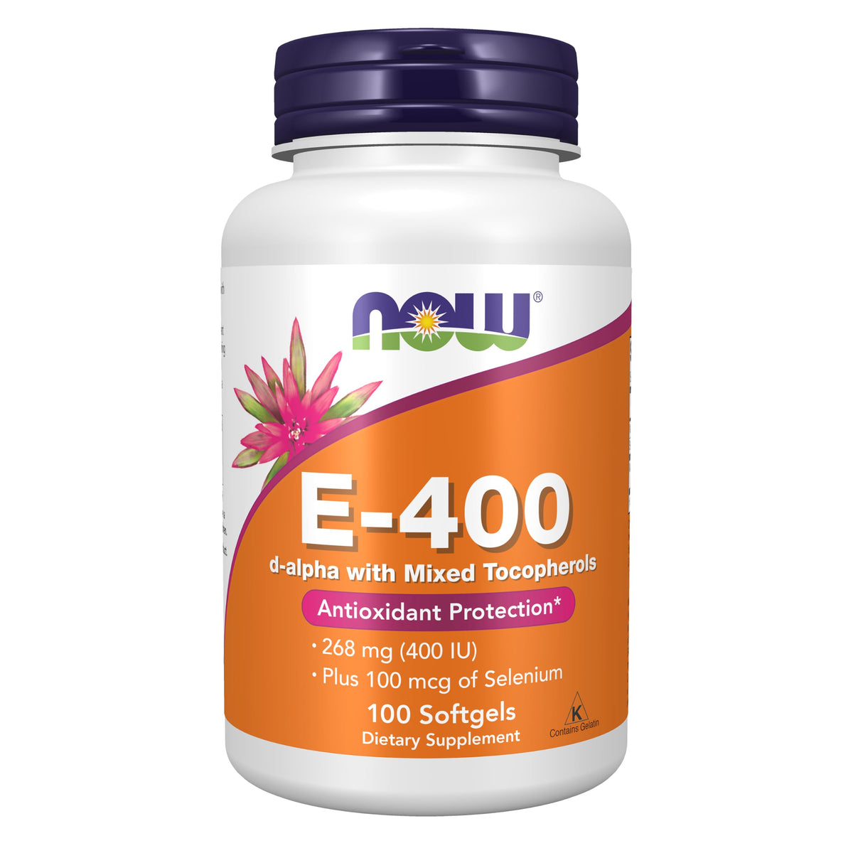 NOW Vitamin E-400 IU Mixed Tocopherols Antioxidant - 100 Softgels