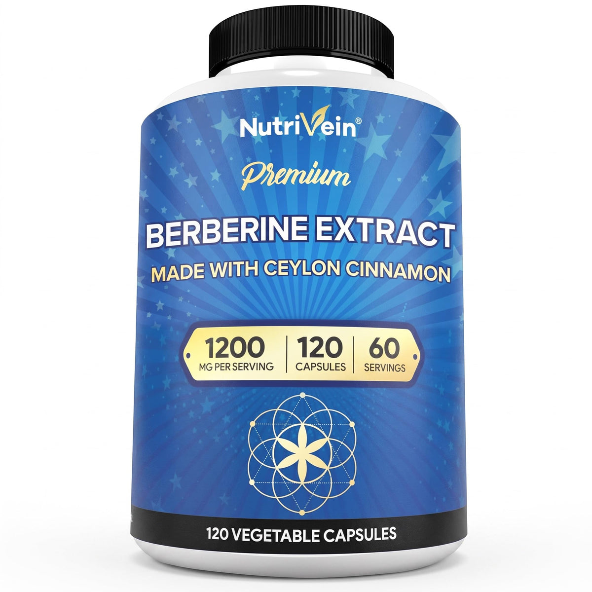 Nutrivein Berberine HCL 1200 mg - 120 Capsules