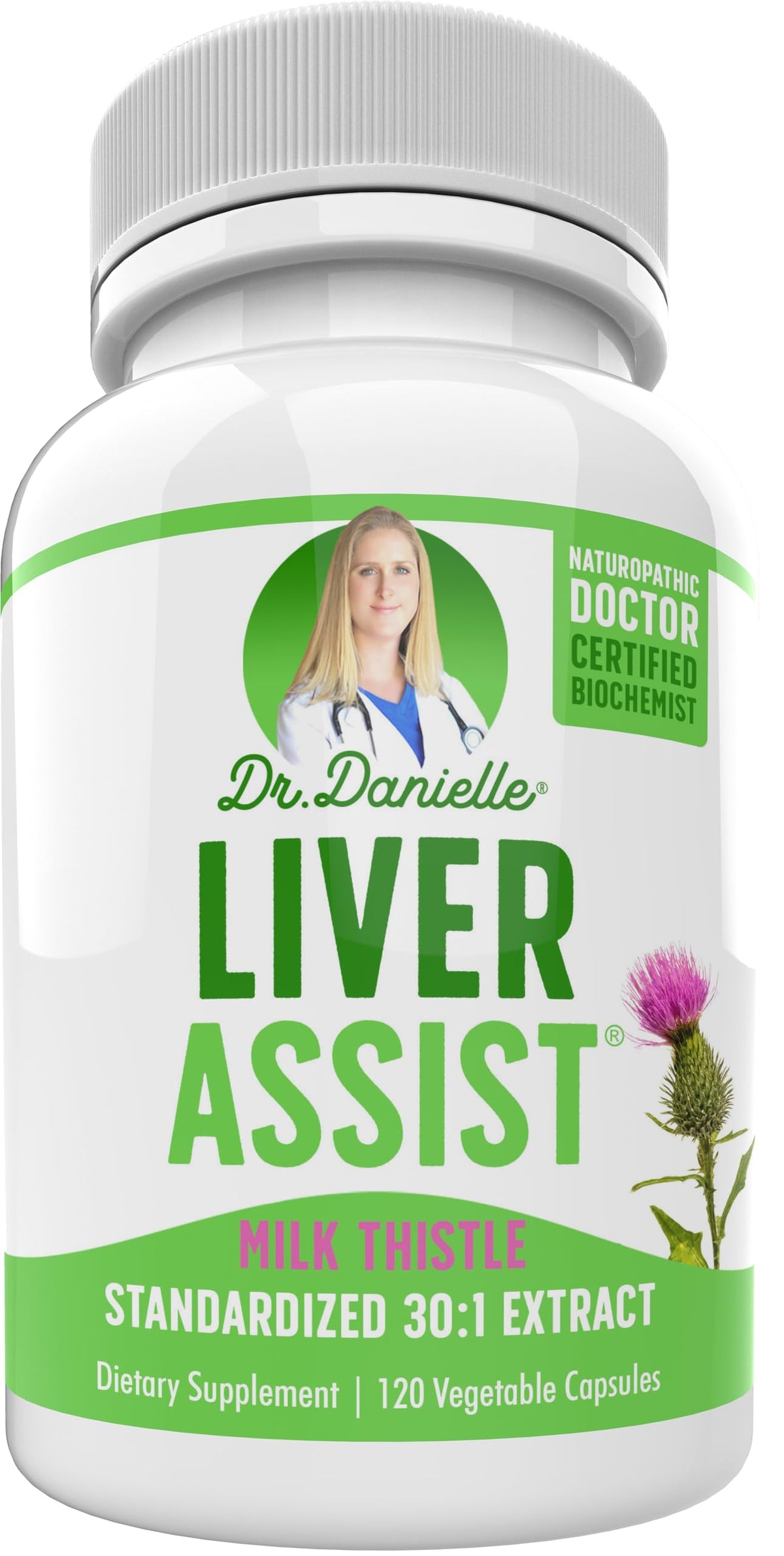 Doctor Danielle Liver Assist Milk Thistle Supplement - 120 Capsules