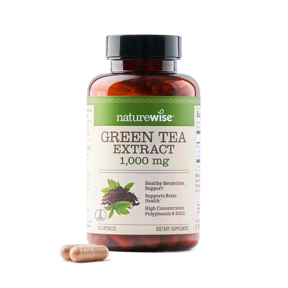 NatureWise Green Tea Extract Capsules 1000 mg - 50% EGCG & 98%
