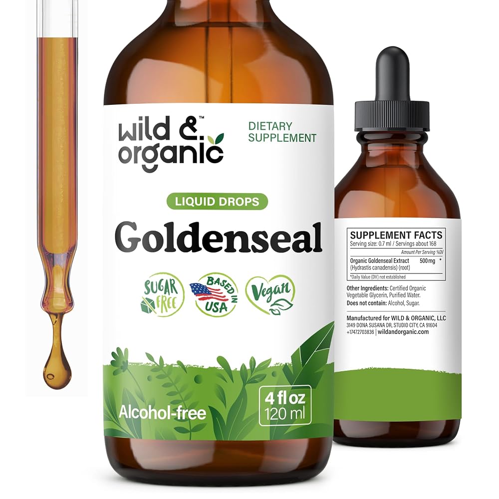 Wild & Organic Goldenseal Tincture - Organic Goldenseal Root Liquid