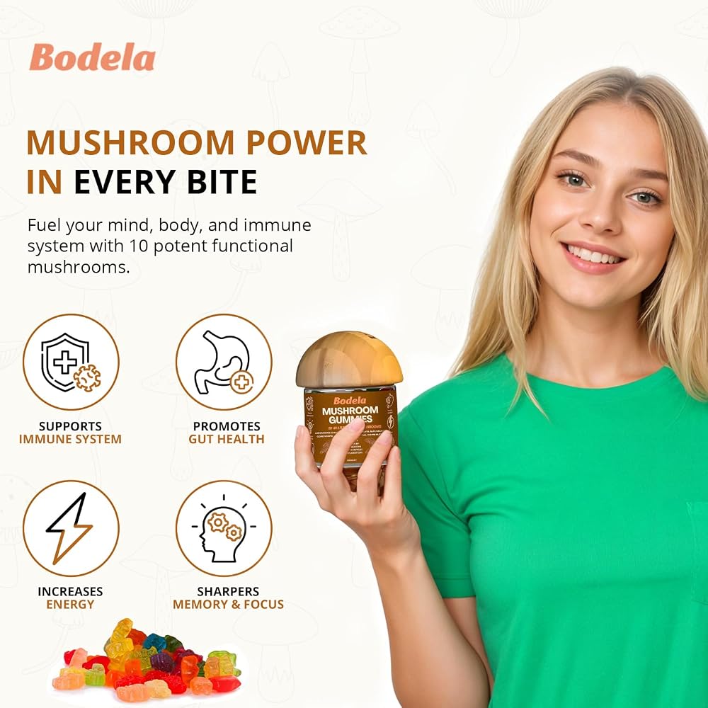 Bodela Functional Mushroom Gummies 10-in-1 - 60 Count - image 4