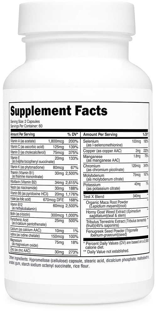 Type Zero Multivitamin Capsules for Men 1200mg - 120 Capsules - image 5