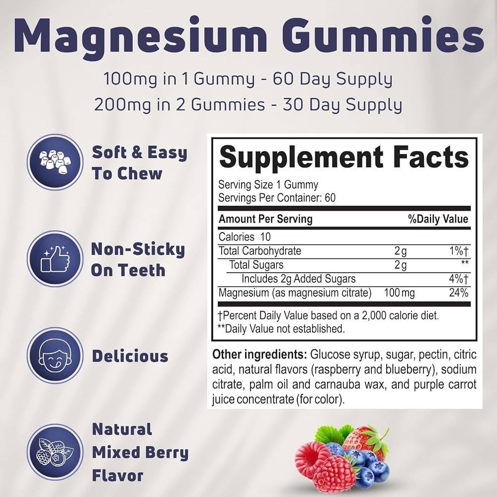 NUELATION Magnesium Citrate Gummies 100mg for Sleep - 60 Gummies - image 2