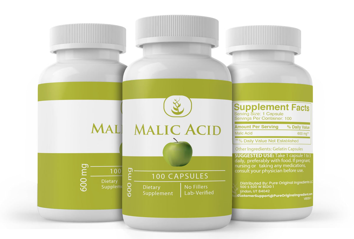PURE ORIGINAL INGREDIENTS Malic Acid - 100 Capsules - image 4