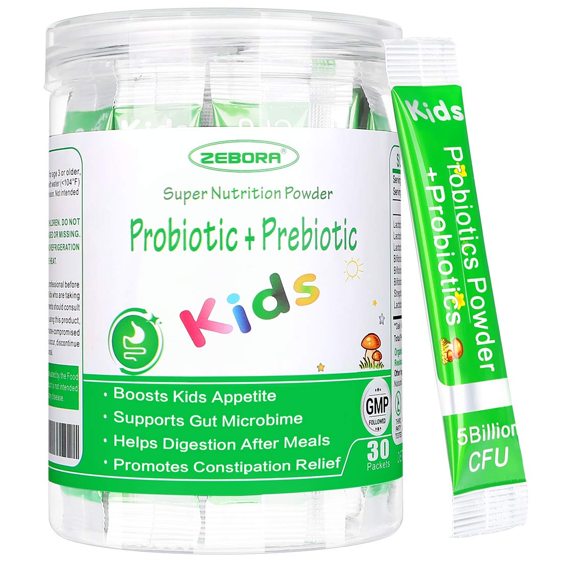 ZEBORA Kids Probiotic & Prebiotics Powder Age 3+ - 30 Packets