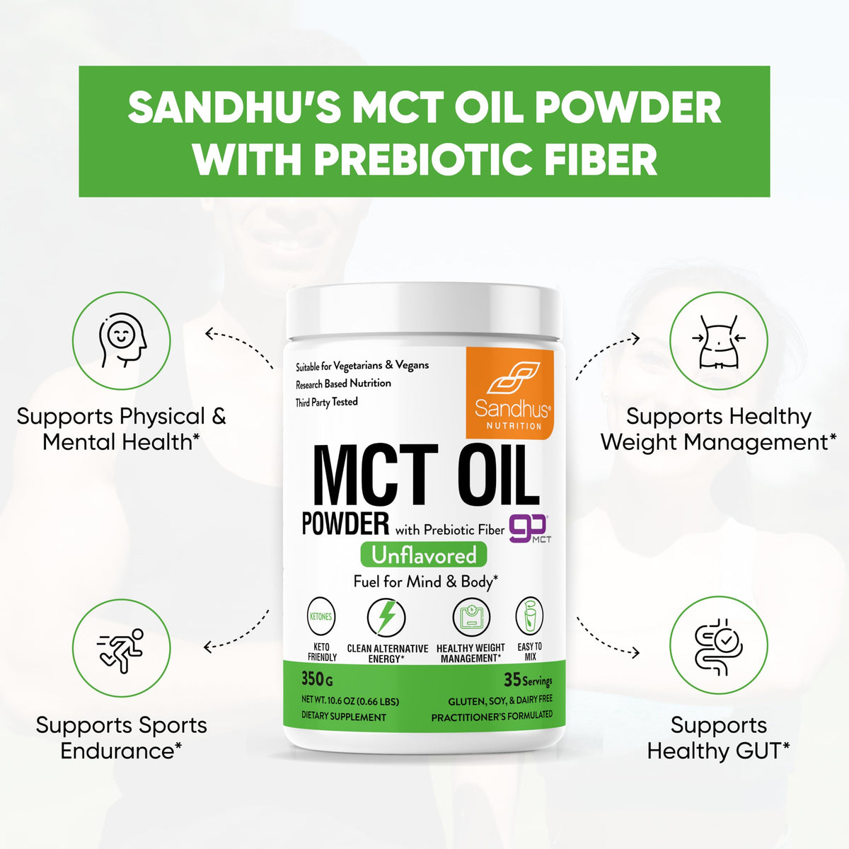 Sandhu's MCT Oil Powder with Prebiotic Fiber - 35 Servings - image 2