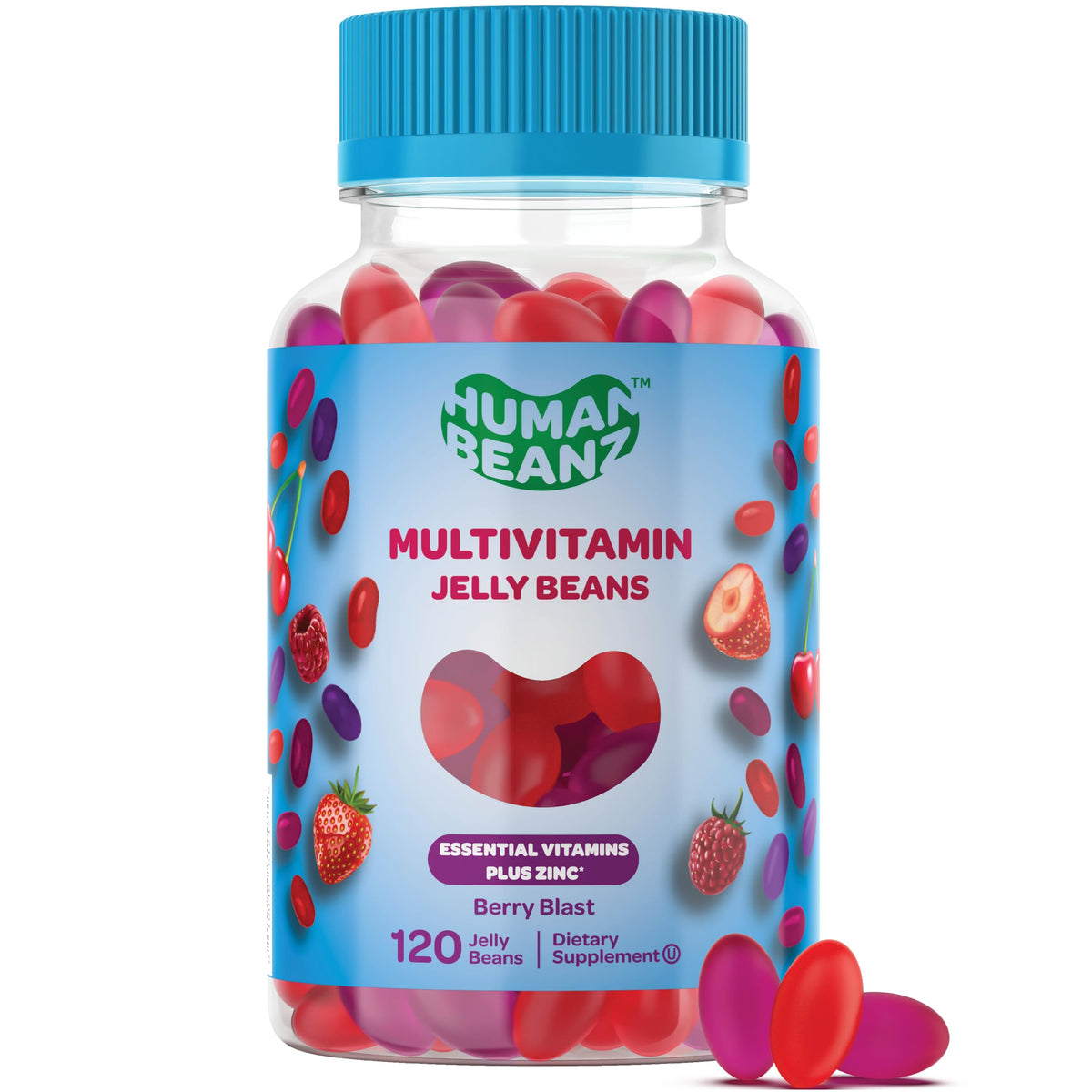 Human Beanz Multivitamin Jelly Bean Gummies with Zinc - 120 Count