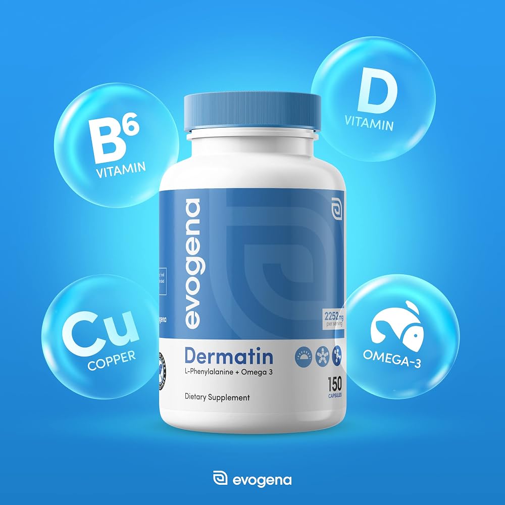 Evogena Dermatin Multivitamin with L-Phenylalanine - 150 Capsules - image 3