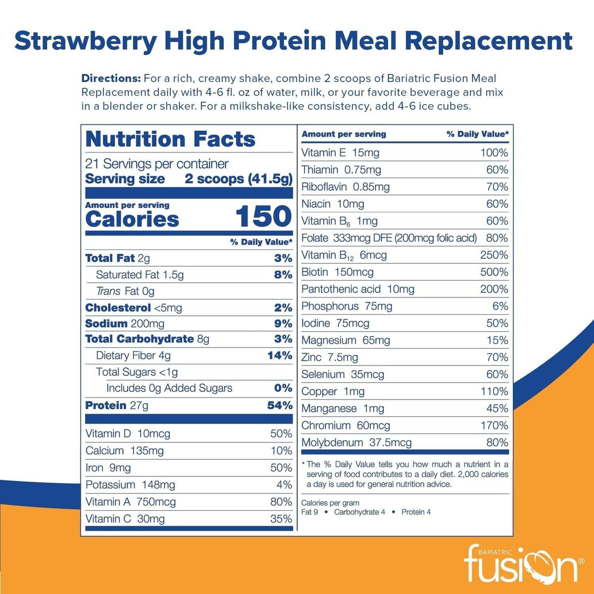 Bariatric Fusion Meal Replacement 27g Protein Powder