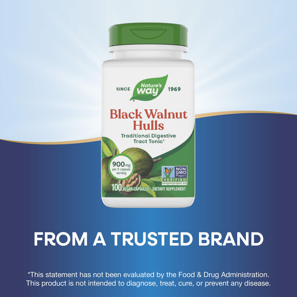 Nature's Way Black Walnut Hulls Capsules 900 mg - 100 Capsules - image 4