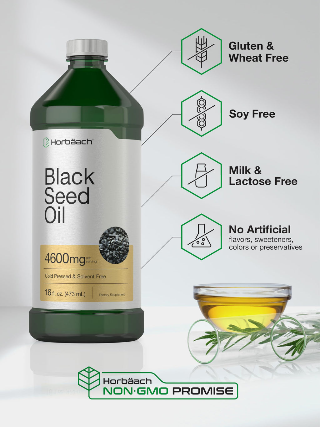 Horbäach Black Seed Oil Liquid - 16 Fl Oz - image 5