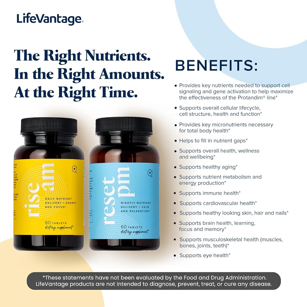 LifeVantage Rise AM and Reset PM Daily Multivitamin System