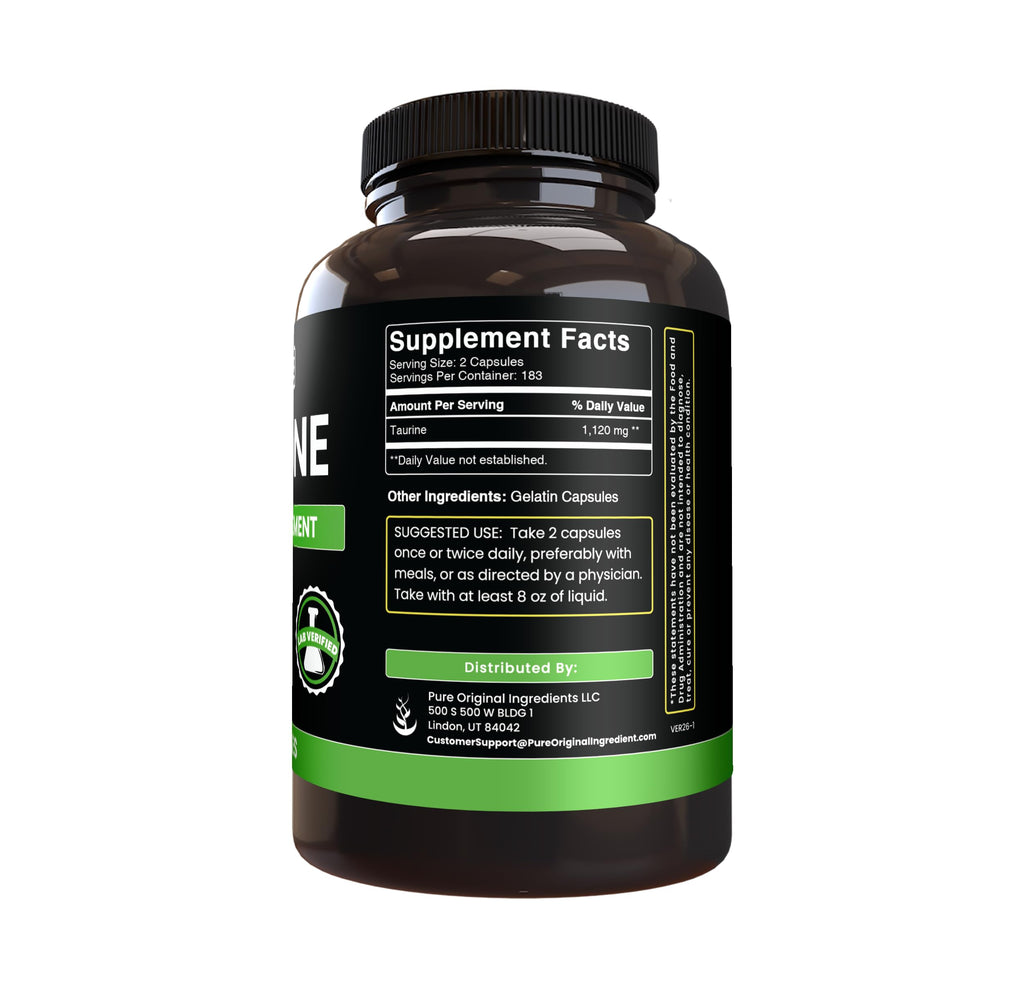 Pure Original Ingredients Taurine No Magnesium Or Rice Fillers