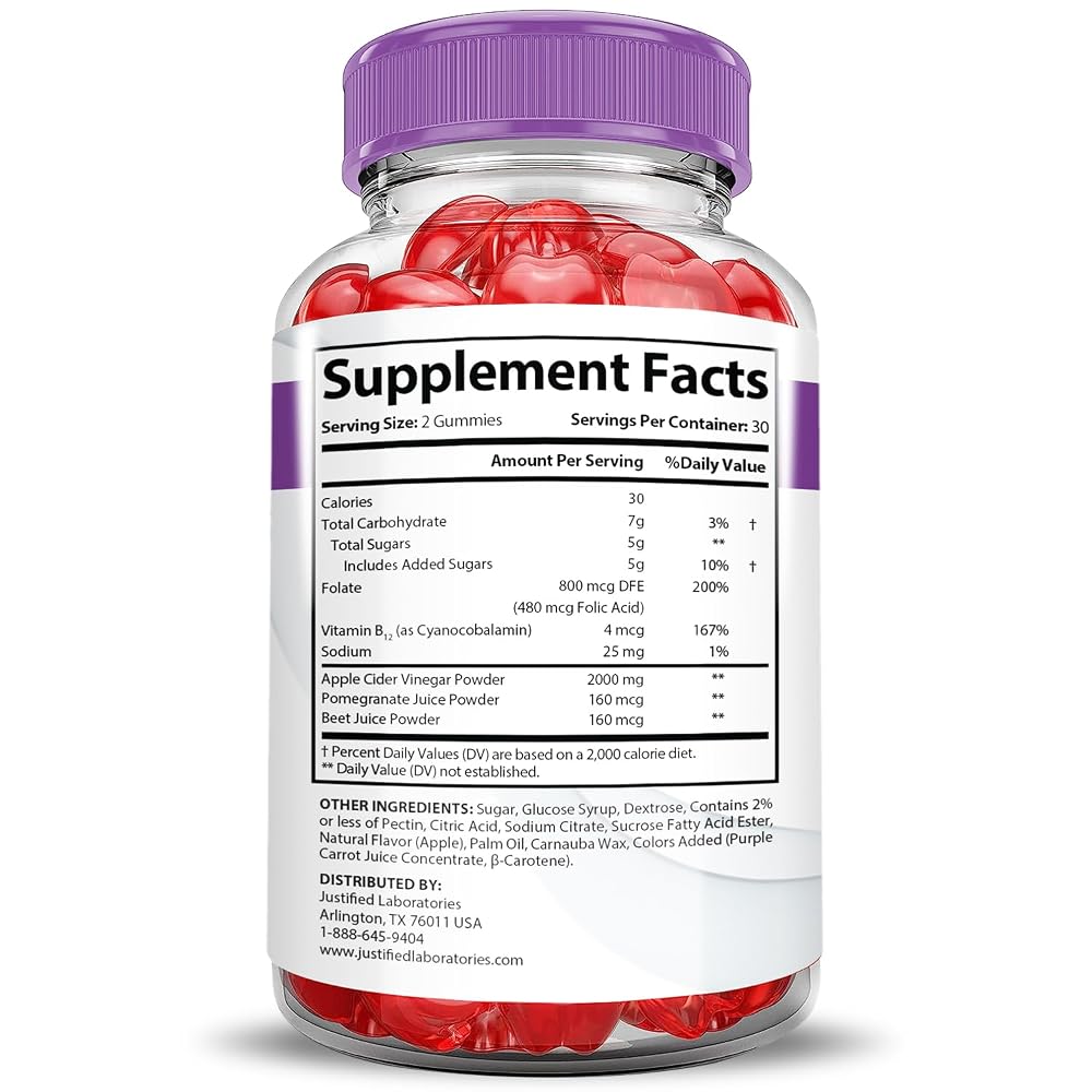 Justified Laboratories Keto ACV Gummies Advanced Support 2000MG - 120 Gummies - image 4