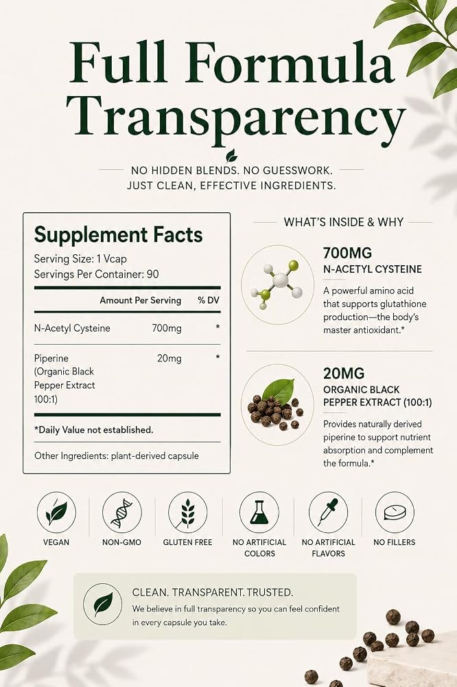 Green Organic Supplements' N-Acetyl Cysteine (NAC)