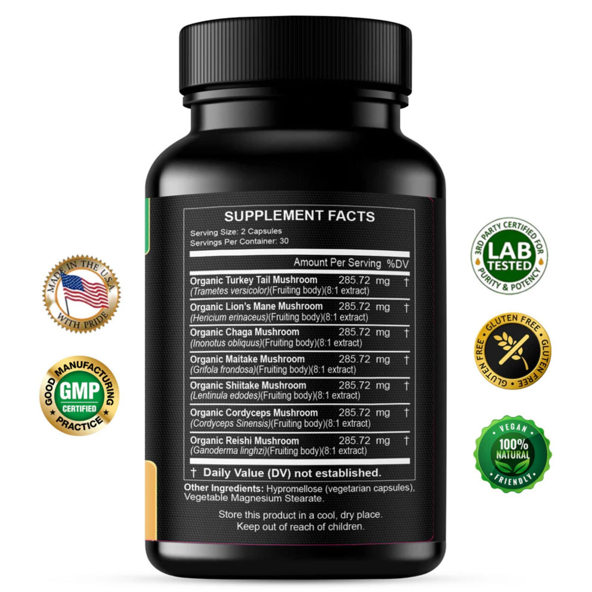 HCL Herbal Code Labs Mushroom Supplement Extract - 60 Capsules - image 2