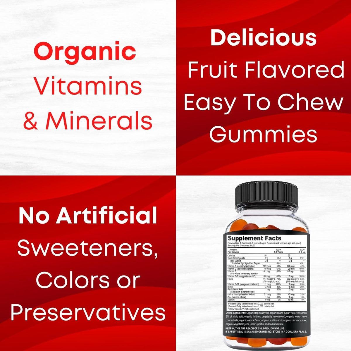 OrganicBolt Kids Multivitamin Gummies Immune Support - 60 Count - image 3