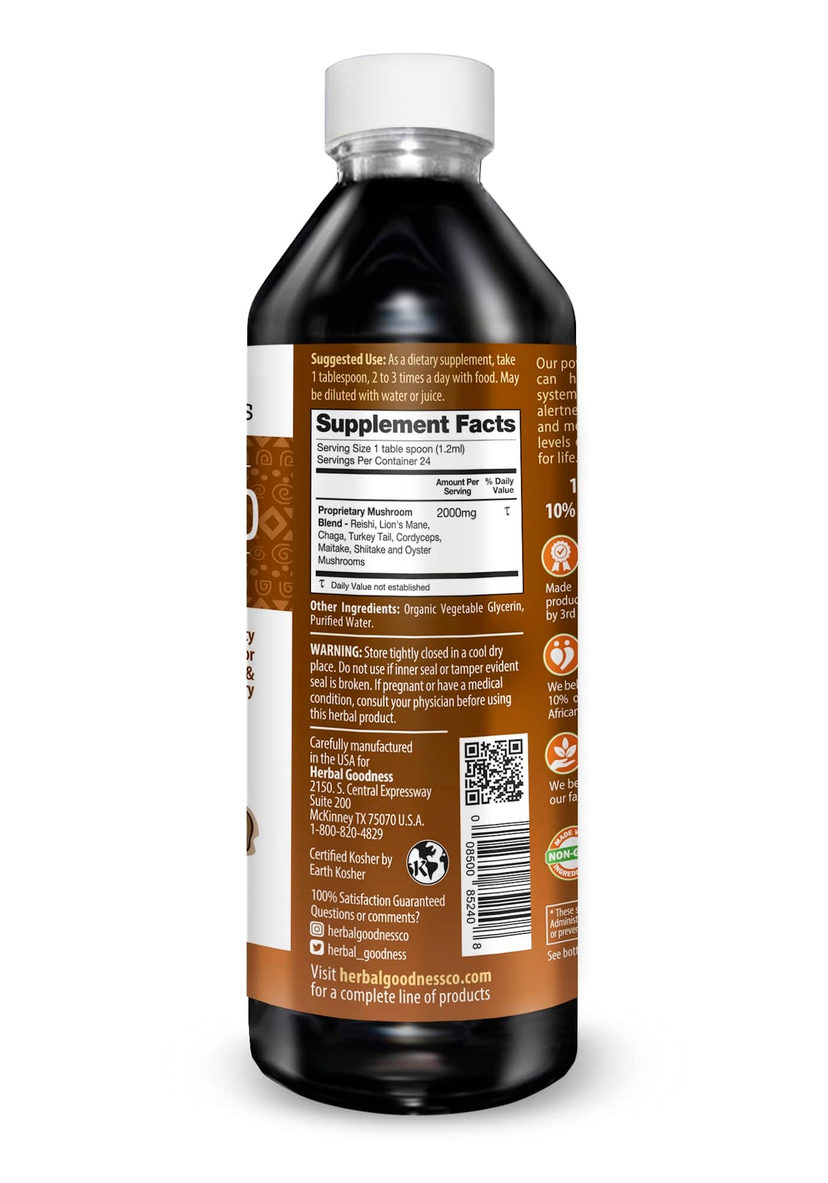 Herbal Goodness Nootropic Mushrooms Blend Cognitive Support - 12 fl oz - image 2