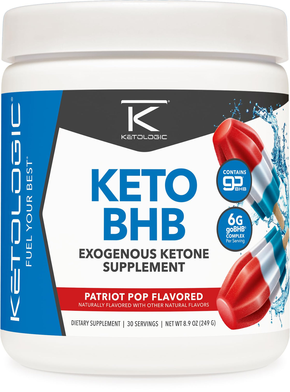 Ketologic Keto BHB Ketone Supplement (30 Servings) - Suppresses