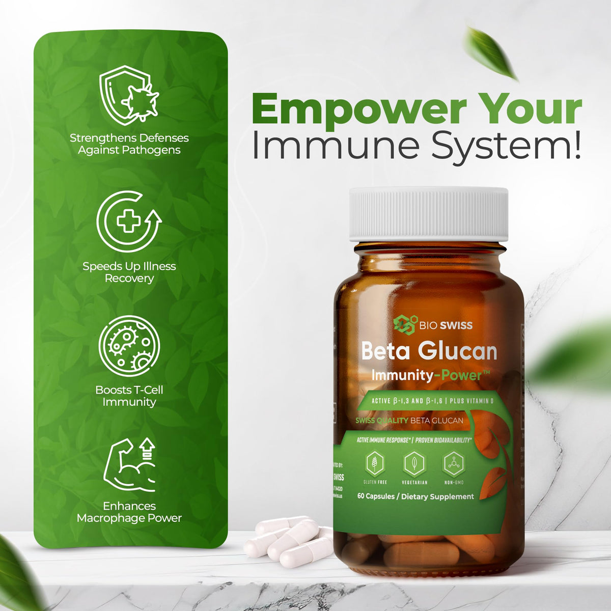Bio Schwiiz Beta Glucan Immunity Power with Vitamin D - 60 Capsules - image 5