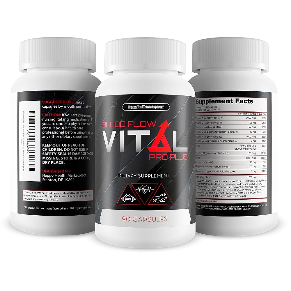 Happy Health Marketplace Blood Flow Vital Pro Plus - 90 Capsules - image 4
