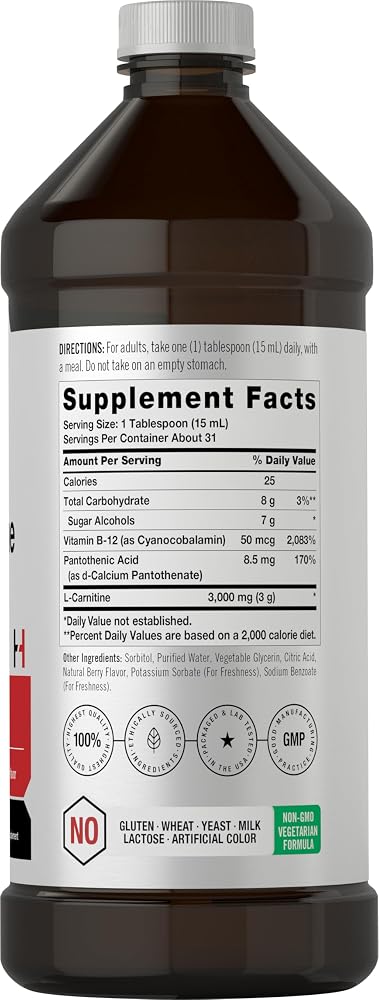 Horbäach L-Carnitine Liquid 3000 mg - 16 Fl Oz - image 2