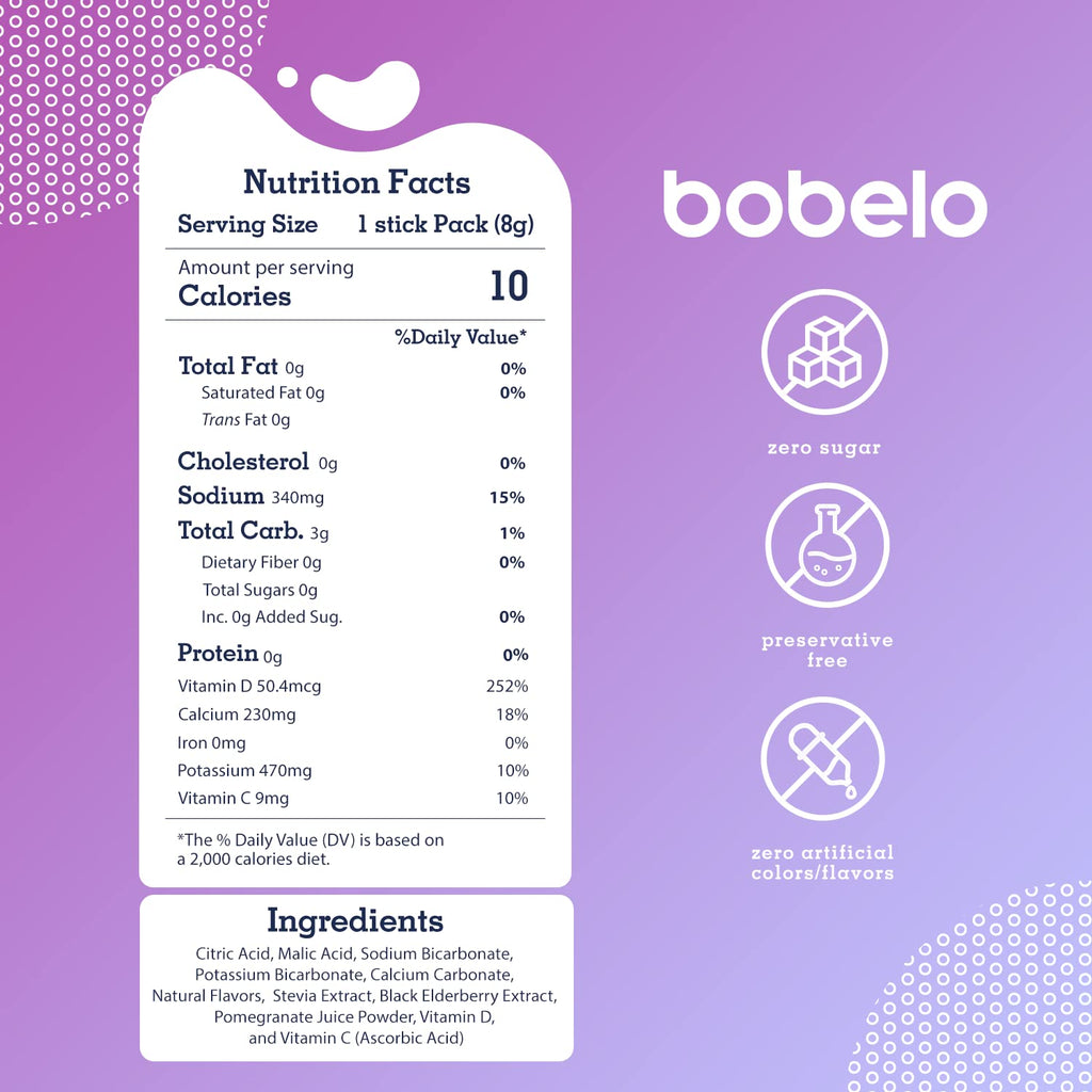 Bobelo Electrolyte Drink Mix Mountain Berry - 30 Stick Packs - image 3