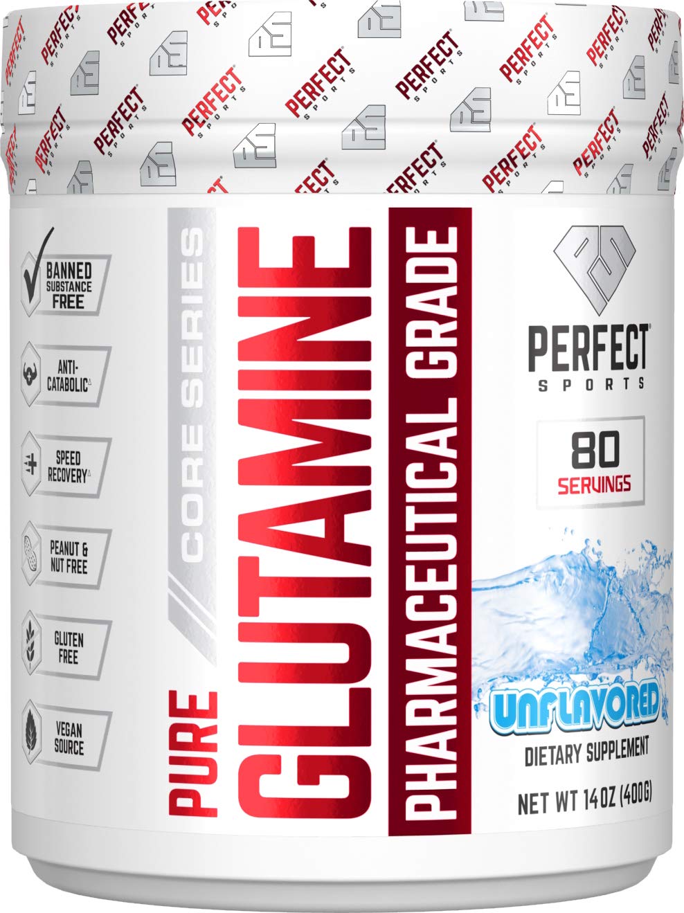 Perfect Sports Free Form Glutamine Powder Unflavored - 80 Servings