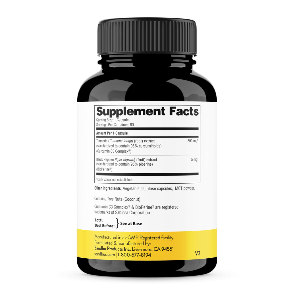 Sandhu's Curcumin C3 Complex with BioPerine - 60 Capsules - image 2