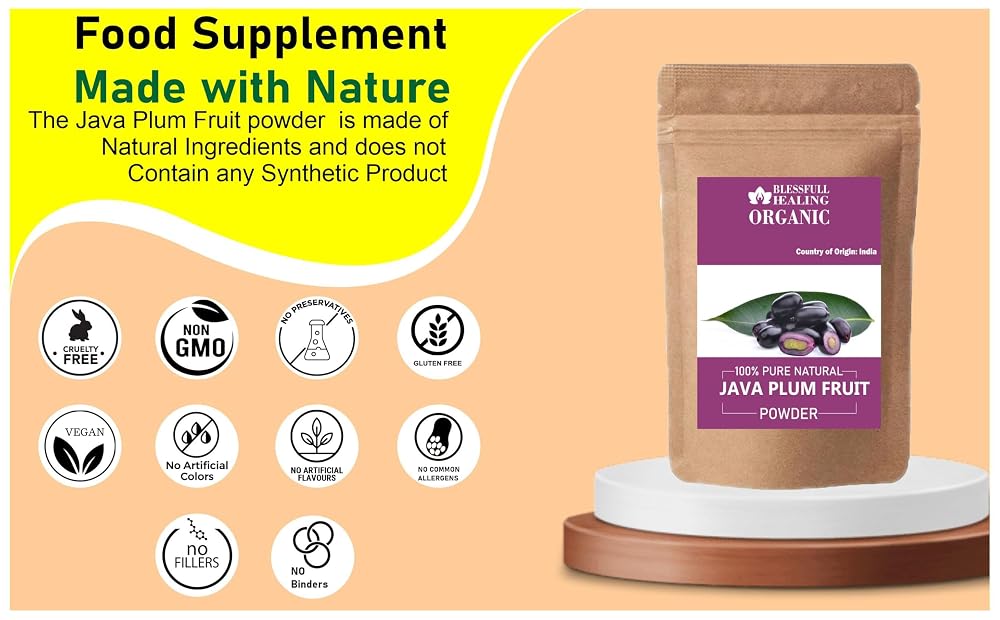 Blessfull Healing Organic Java Plum Fruit Powder 100% Pure Natural
