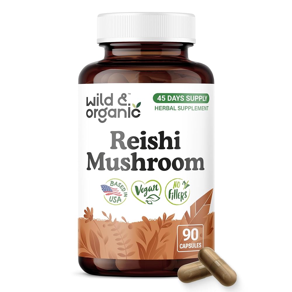 Wild & Organic Reishi Mushroom Capsules 1000mg - Immune Support