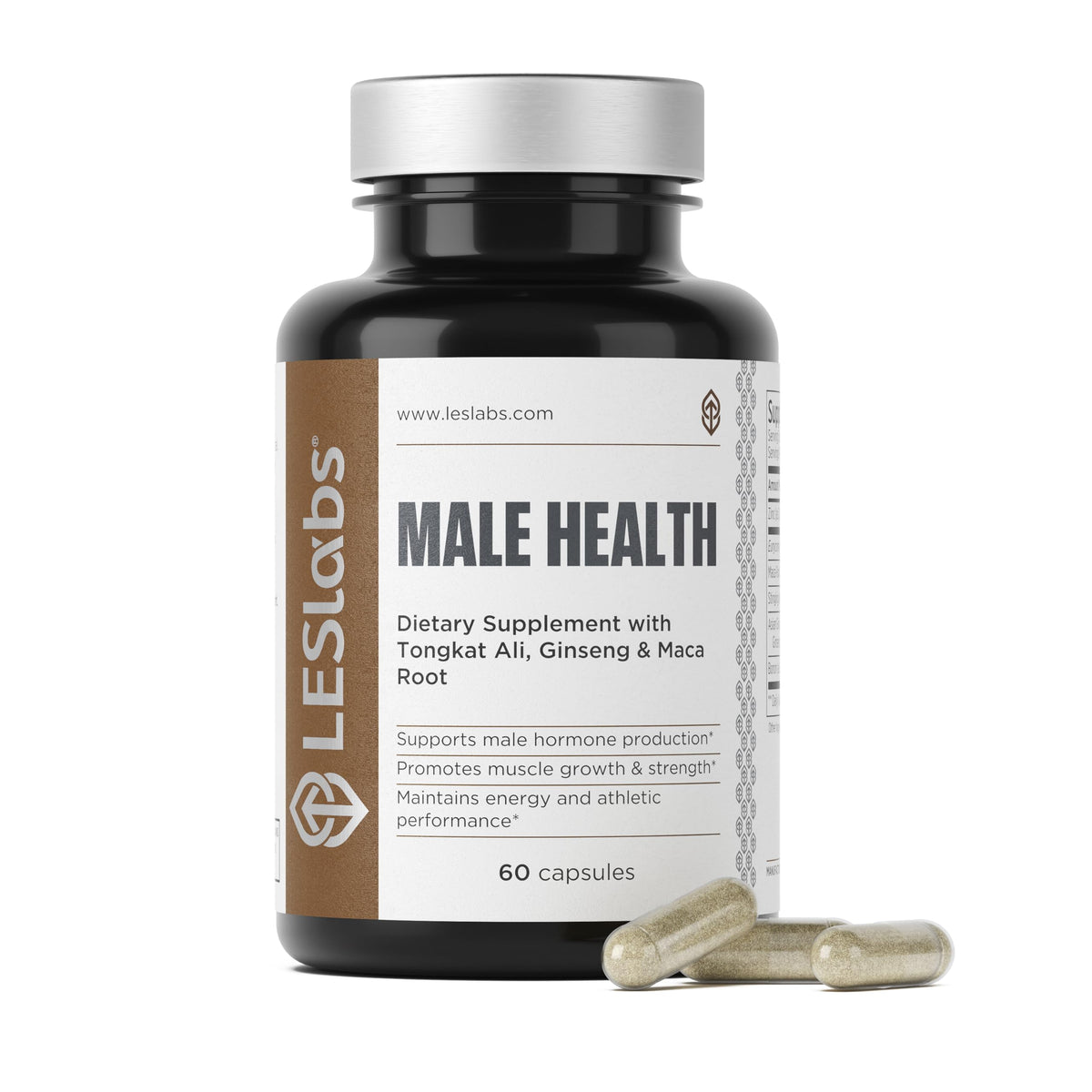 LES Labs Male Health Supplement for Men, Strength & Vitality - 60 Capsules