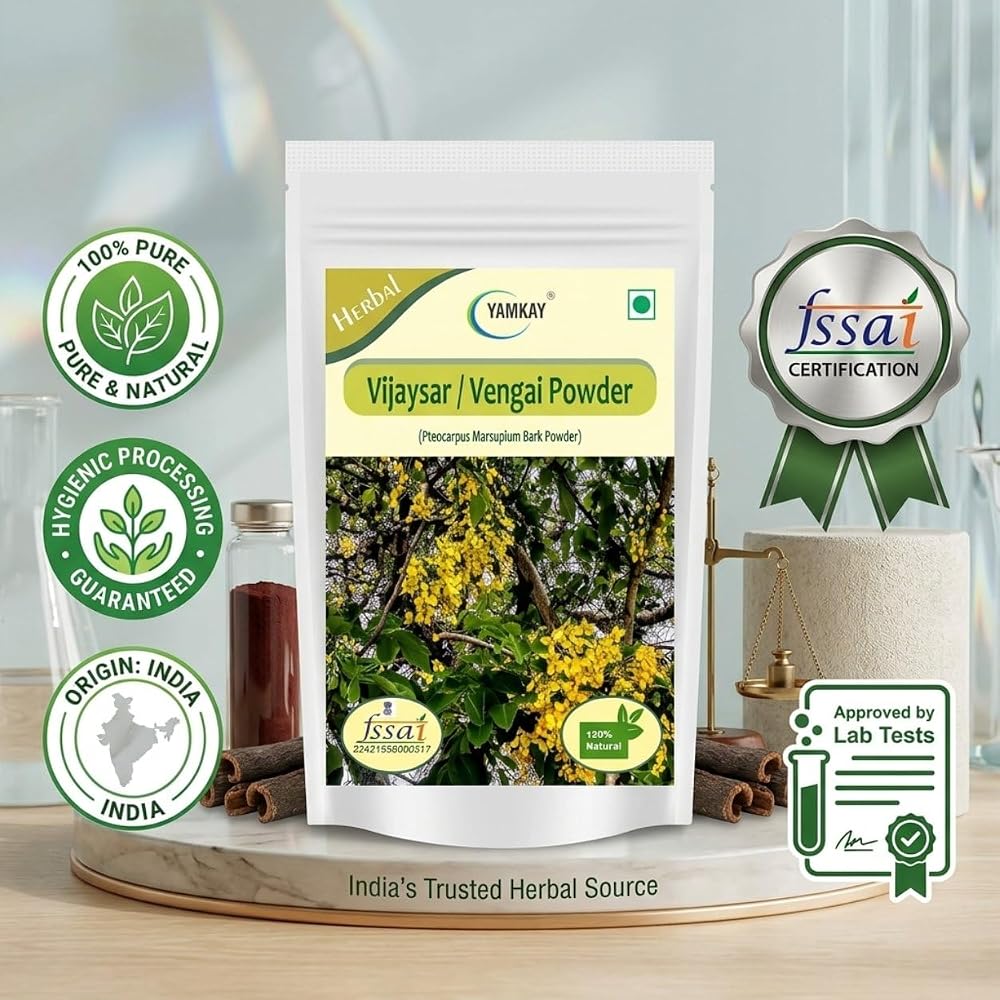 YAMKAY Vijaysar Vengai Bark Powder - 300 GM - image 9