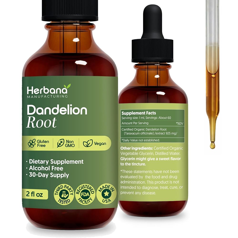 HERBANA MANUFACTURING Dandelion Root Liquid Extract - 4 fl oz