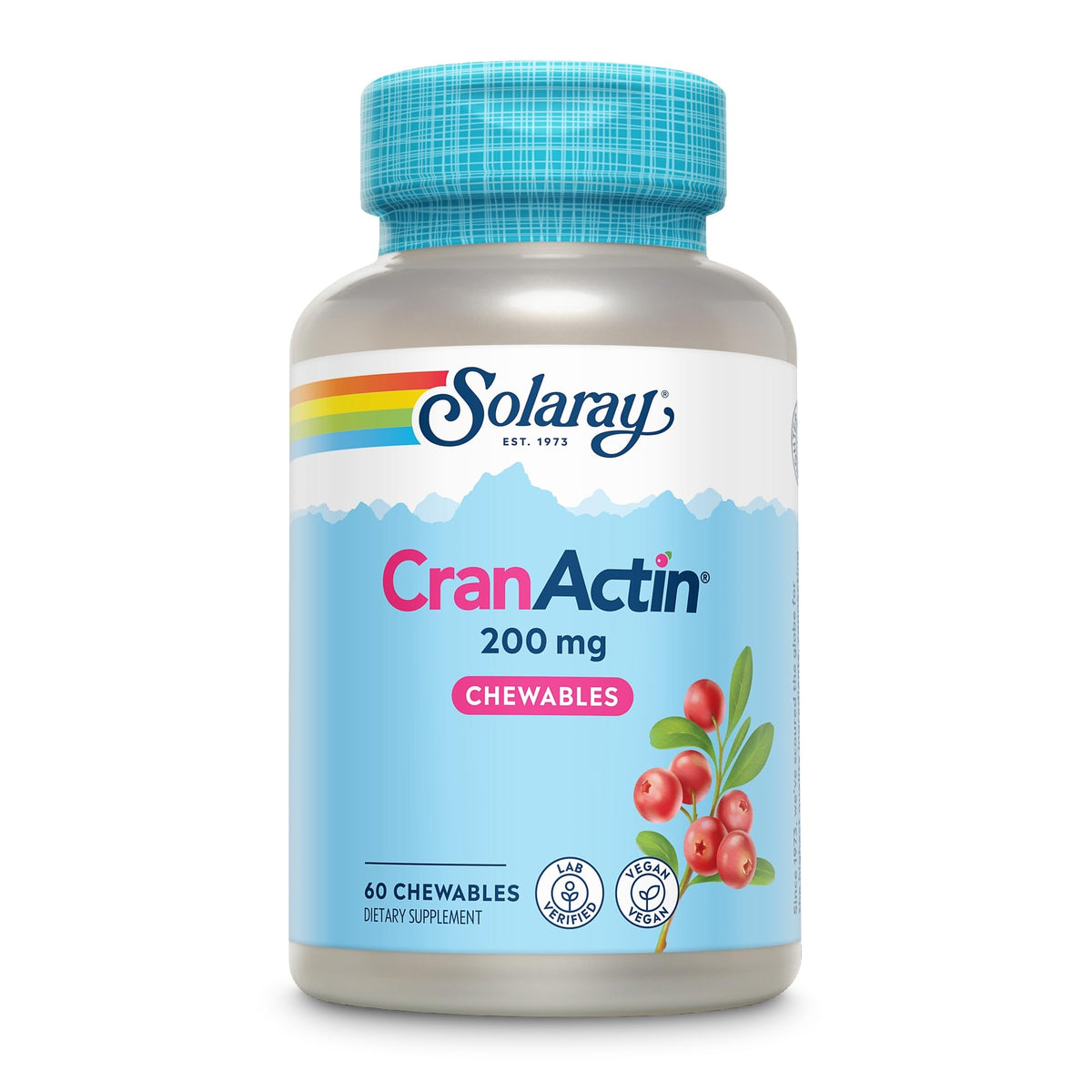 SOLARAY Cranactin 200 mg Cranberry Chewable Tablets - 60 Count