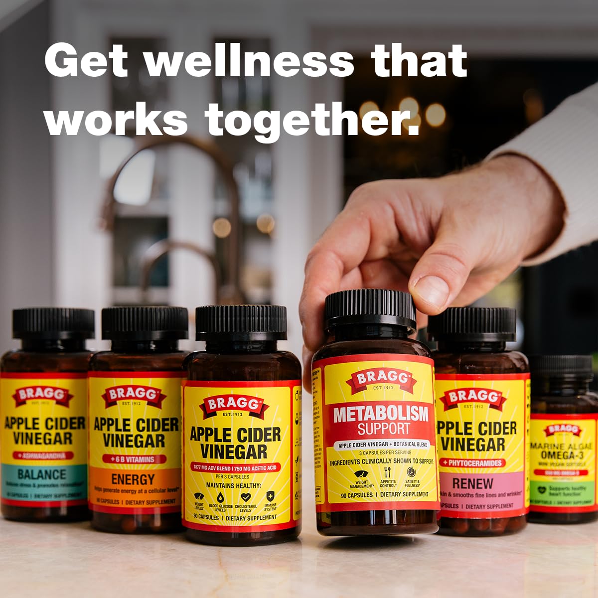 Bragg Organic Apple Cider Vinegar Capsules with Vitamin D and Zinc